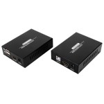 KVM Extender HDMI – 197ft (Sekitar 60m), 1920x1080P 60Hz, Kontrol Jarak Jauh & POC, 100-240V, Steker EU
